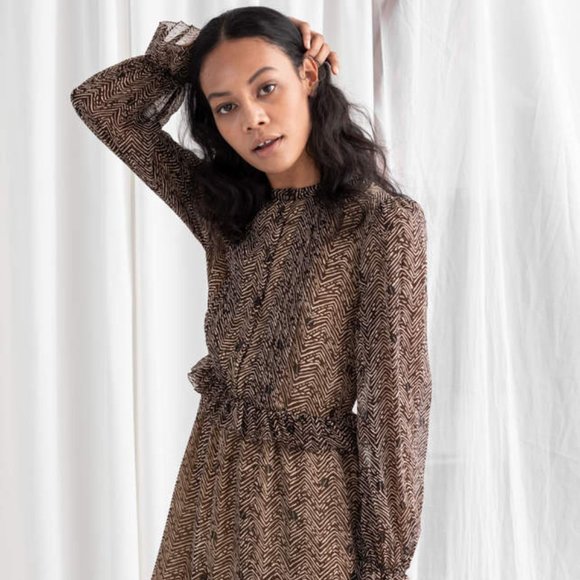 & Other Stories Dresses & Skirts - & Other Stories Zig Zag Ruffled Minidress